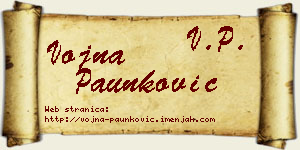 Vojna Paunković vizit kartica